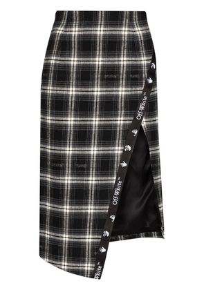 Off-White check-print asymmetric pencil skirt - 1000