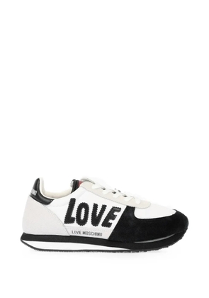 Moschino Love suede-panelled sneakers - White