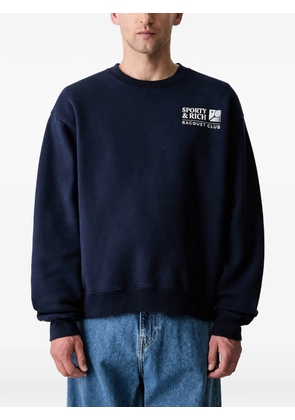 Sporty & Rich logo-print crew-neck sweatshirt - Blue