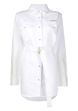 Off-White two-toned belted shirt