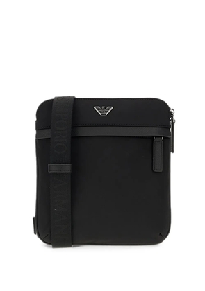 Emporio Armani logo-plaque shoulder bag - Black