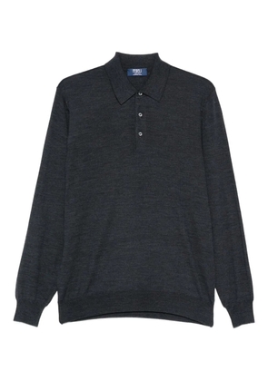 Fedeli fine-knit polo shirt - Blue