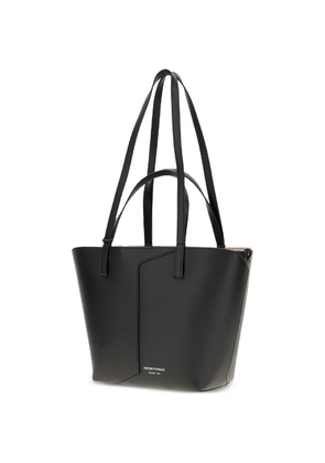 Emporio Armani logo-print leather shoulder bag - Black