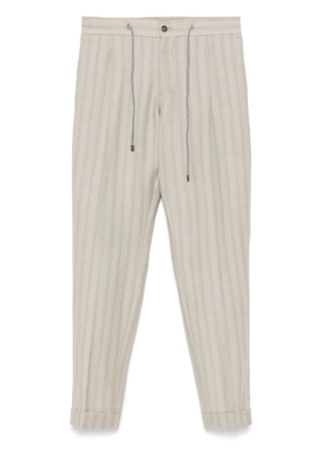 Barba herringbone chino trousers - Neutrals