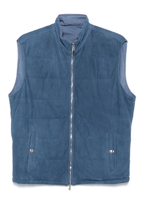 Barba leather gilet - Blue