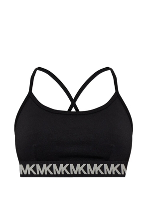 Michael Michael Kors logo-tape cross-back crop top - Black