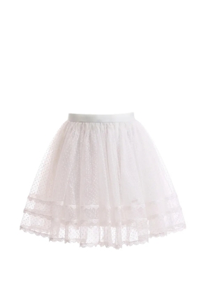 Gemy Maalouf point d'esprit tiered skirt - White