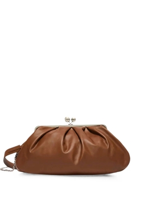 Weekend Max Mara large Pasticcino leather clutch bag - Brown
