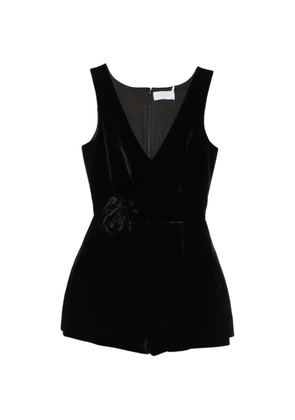 Adamaris V-neck rose-detail playsuit - Black