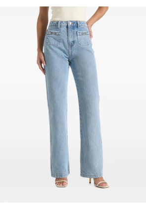 Manière De Voir Frida - Eiffel-detail straight leg denim jeans - mid blue