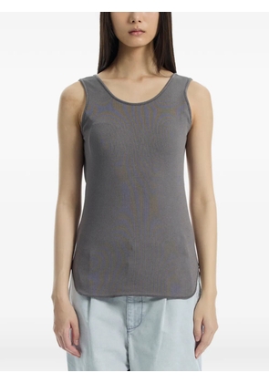 Determ; ribbed scoop-neck tank top - Grey
