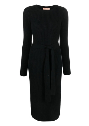 Yves Salomon ribbed-knit midi dress - Black