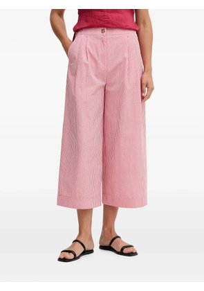 Benetton striped-pattern wide-leg cropped trousers - Red