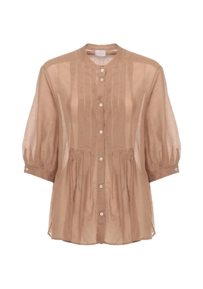 EMME Emmgiga pleated puff-sleeve shirt - Brown