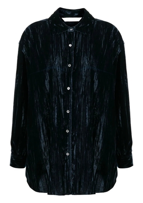 Palm Angels velvet crinkled shirt - Blue