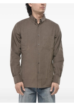Paolo Pecora button-down velvet shirt - Brown