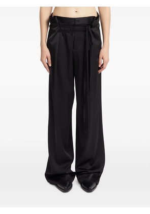 Ann Demeulemeester Cady satin tie-fastening trousers - Black