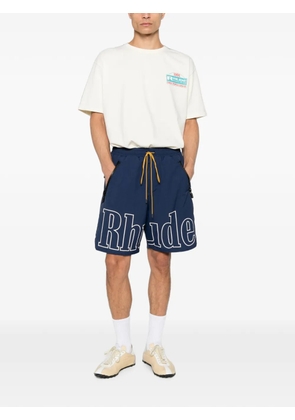 RHUDE logo-print drawstring shorts - Blue