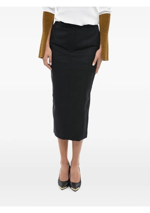 ANOUKI rear-slit pencil midi skirt - Black