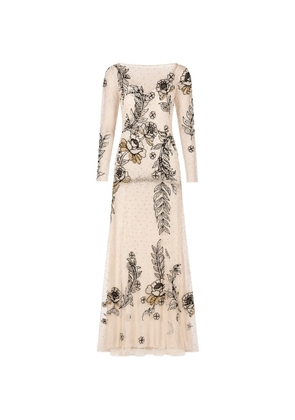 Temperley London Lavinia floral-embroidered maxi dress - Neutrals