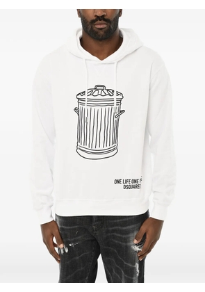 DSQUARED2 trash-print hoodie - White