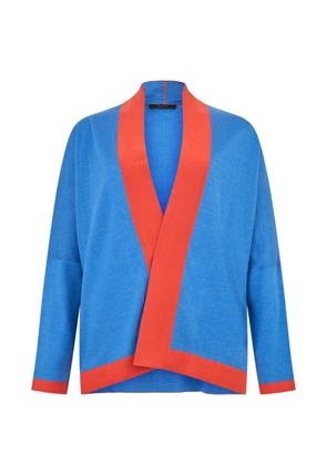 Moorer contrast-trim drop-shoulder cardigan - Blue