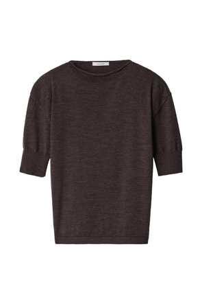LEMAIRE short-sleeve sweater in fine merino wool - Brown