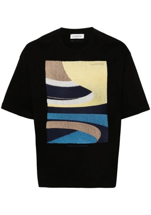 Lanvin Daunou-embroidery cotton T-shirt - Black