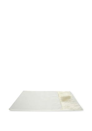 Dell'oglio fringed satin scarf - White