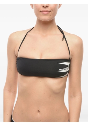 Karl Lagerfeld logo-print bandeau bikini top - Black
