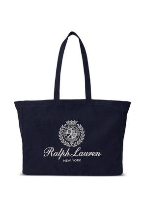Polo Ralph Lauren logo-embroidered canvas tote bag - Blue