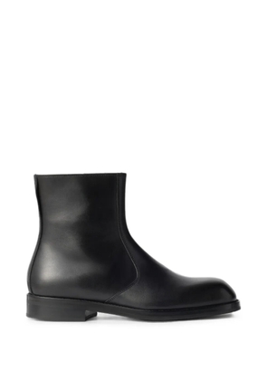 LEMAIRE zipped ankle boots in shiny leather - Black