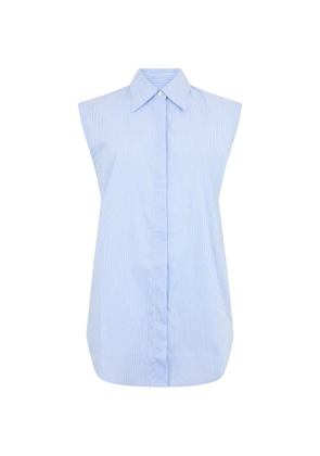 Moorer striped sleeveless shirt - Blue