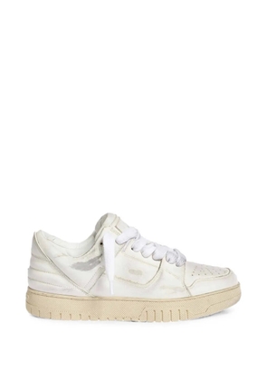 1989 STUDIO distressed-effect perforated sneakers - White
