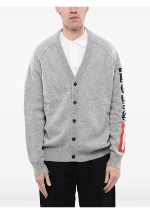 Diesel logo-embroidered V-neck cardigan - Grey