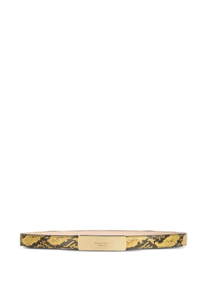 Balmain python-effect leather belt - Yellow