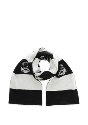 MSFTSrep striped-pattern embroidered-logo scarf - Black