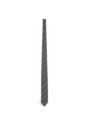 Lardini striped silk tie - Grey