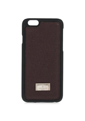 Corneliani logo-plaque pebbled-leather iphone 6 plus cover - Brown