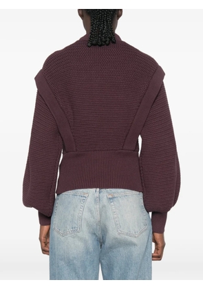 ALEMAIS floral-intarsia balloon-sleeve sweater - Purple
