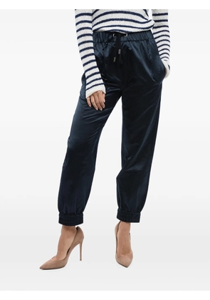 SA SU PHI drawstring-waist silk track pants - Blue