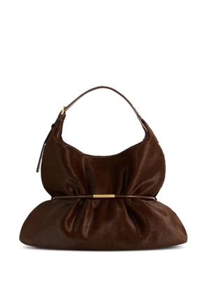 Balmain Sphynx medium bag in pony-effect leather - Brown
