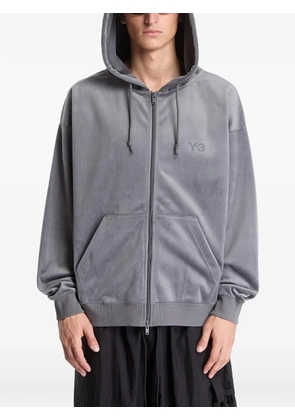 Y-3 velvet zip-up hoodie - Grey