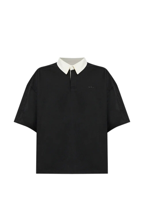 adidas logo-embroidered polo shirt - Black