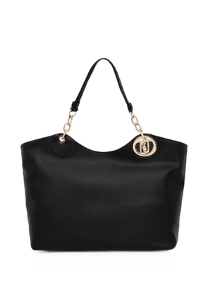 LIU JO logo-plaque pebbled-effect tote bag - Black