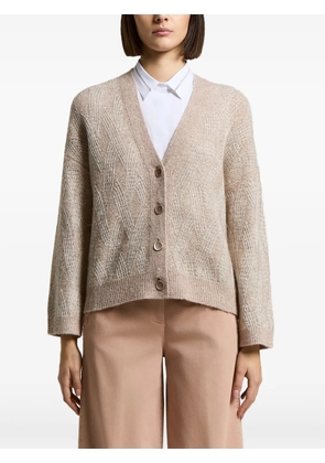 Peserico sequin-embellished cable-knit cardigan - Neutrals