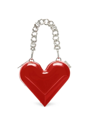 GCDS Heart logo-chain tote bag - Red