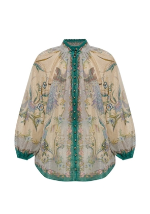 ZIMMERMANN Indra Billow floral-print shirt - Neutrals