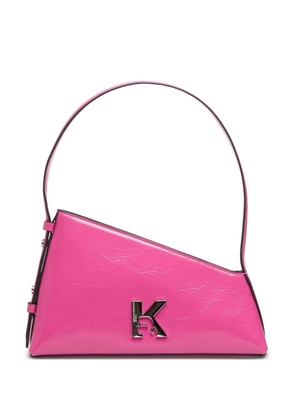 Karl Lagerfeld Jeans Geo asymmetric crinkled-effect shoulder bag - Pink