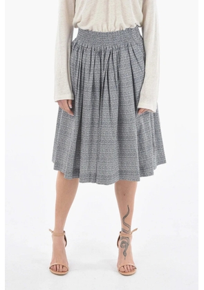 Woolrich midi diamond-pattern pleated skirt - Blue
